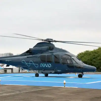 helicopter on blue ground