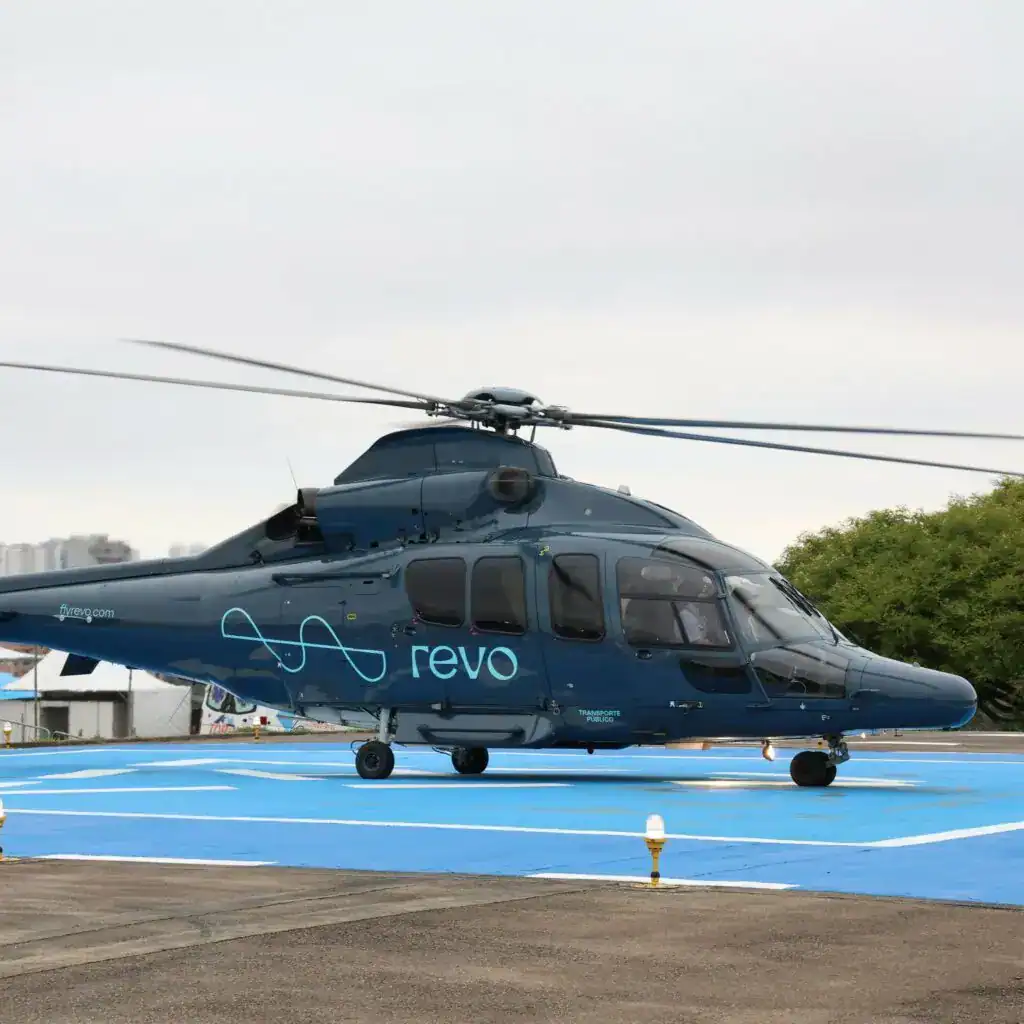 helicopter on blue ground