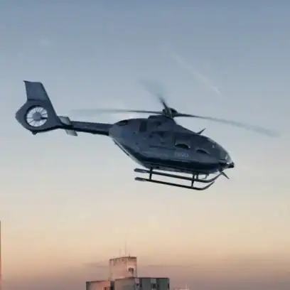 black helicopter flying