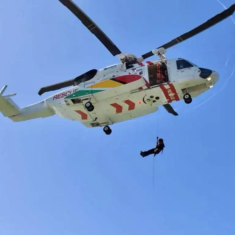 helicopter flying with man