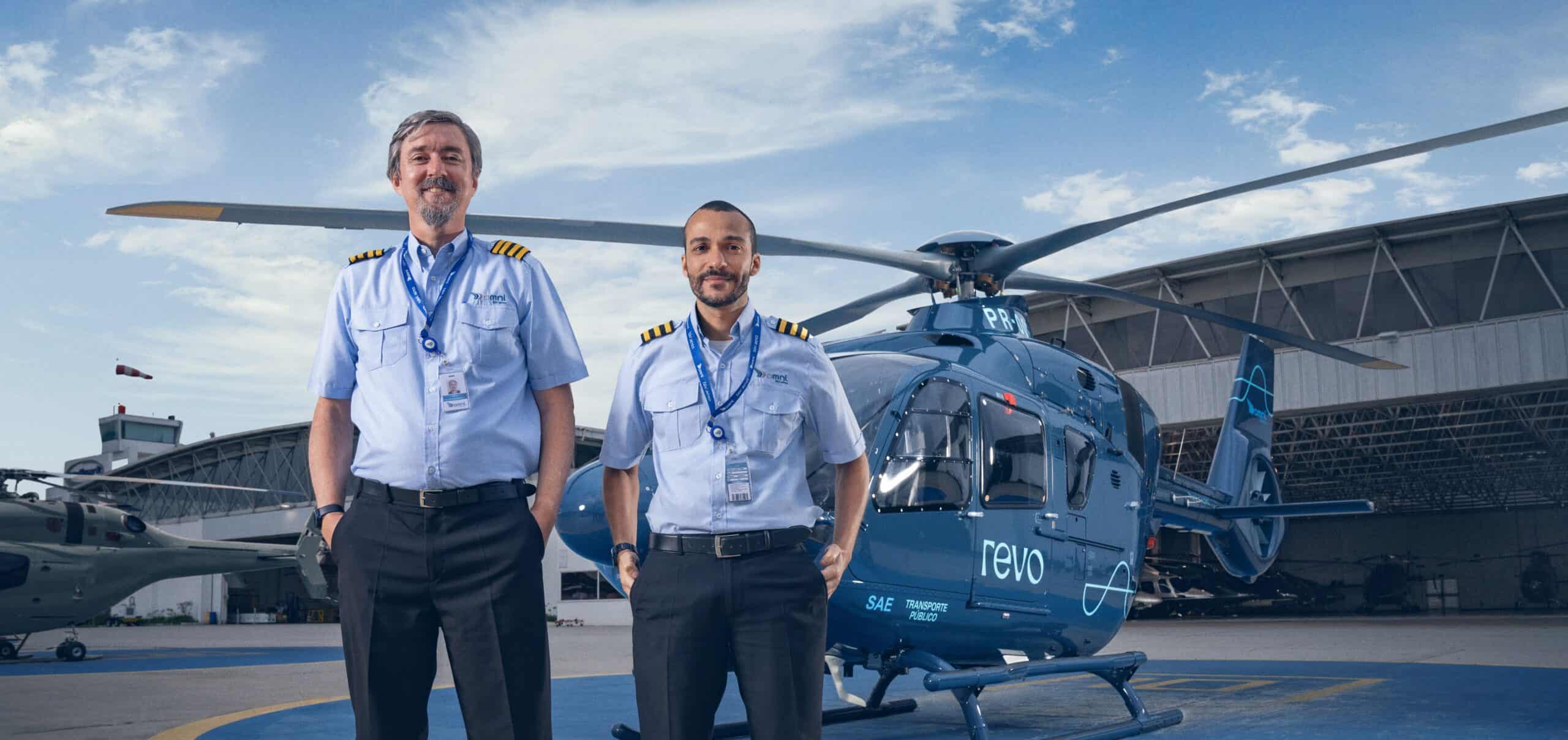 2 pilots in front of a plane